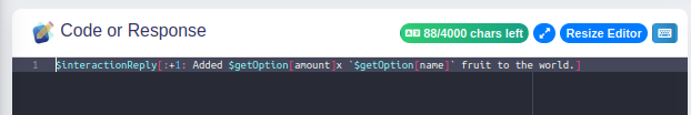 Example Slash Command Input